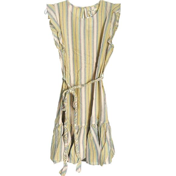 MARINE LAYER Laney Linen Blend Mini Dress in Beachy Stripe-Size L - Picture 9 of 10